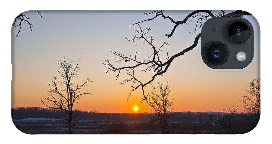 Winter Sunset iPhone 14 Case featuring the photograph Winter Sun Ornament by Dan Hefle