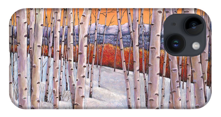 Autumn Aspen iPhone 14 Case featuring the painting Winter's Dream by Johnathan Harris