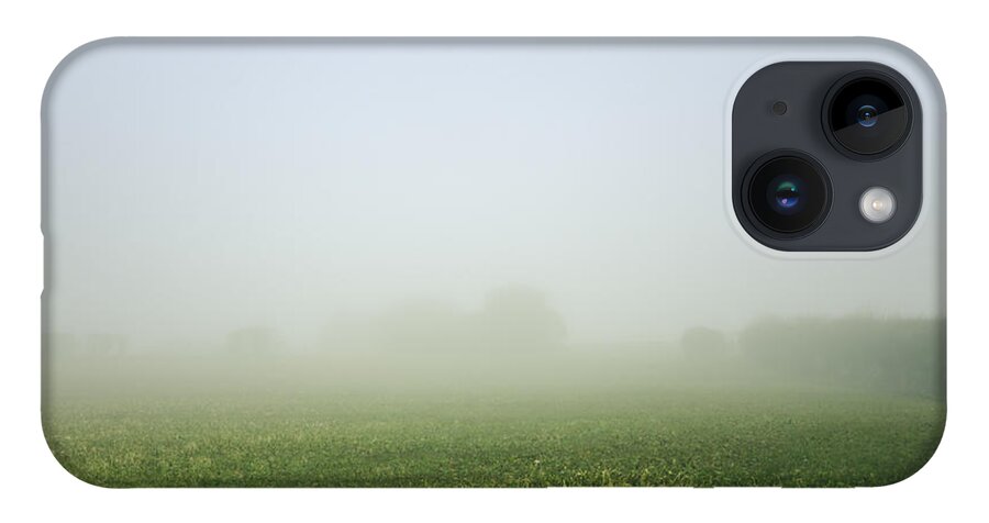 Winter iPhone 14 Case featuring the photograph Winters Foggy Morning across the Farmers Field by Spikey Mouse Photography