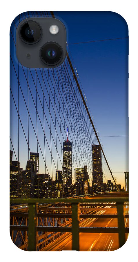 Wtc1 iPhone 14 Case featuring the photograph WTC1 from Brooklyn Bridge by GeeLeesa Productions