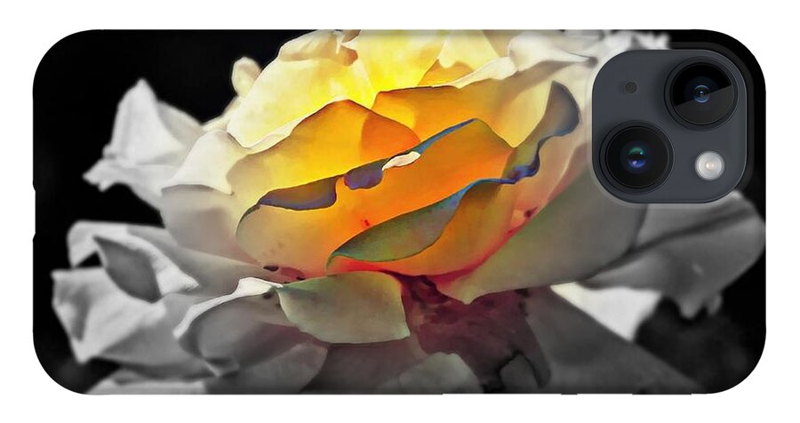 Flowers iPhone Case featuring the digital art Yellow Rose Series - ...But soul is alive by Lilia D