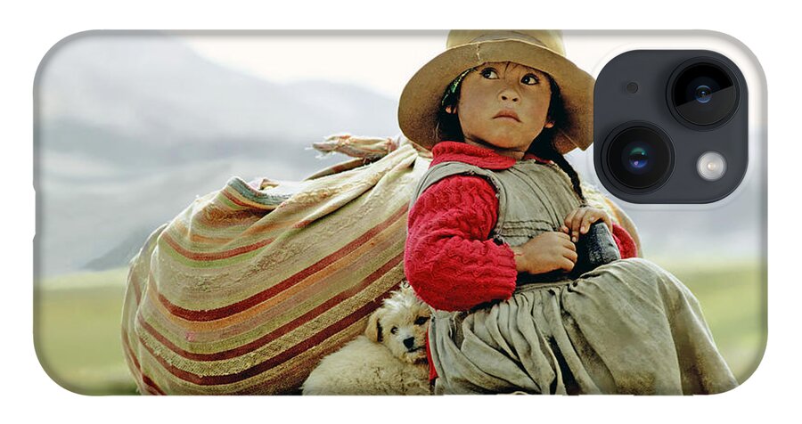 Girl iPhone Case featuring the photograph Young Girl in Peru by Victor Englebert
