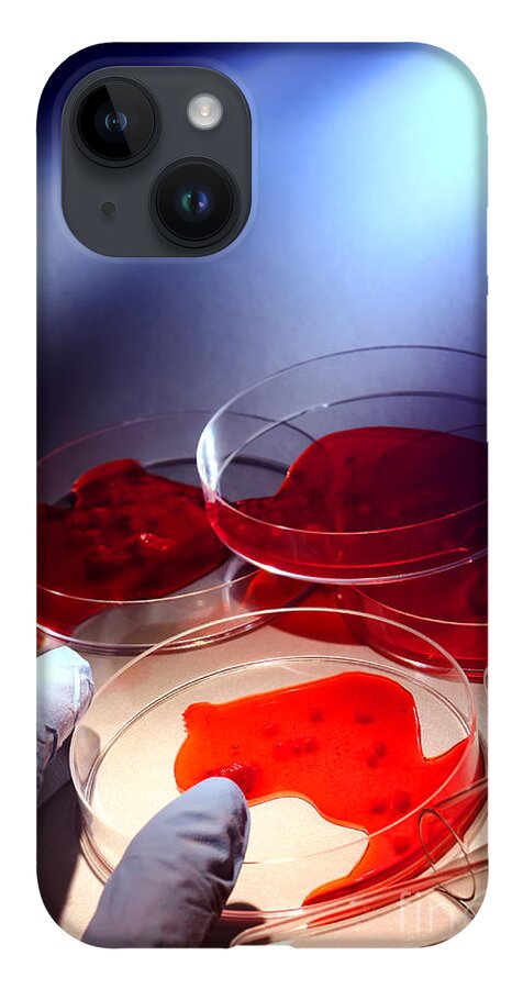 Forensic iPhone 14 Case featuring the photograph Forensic Examination Investigation in Crime Lab #1 by Science Research Lab