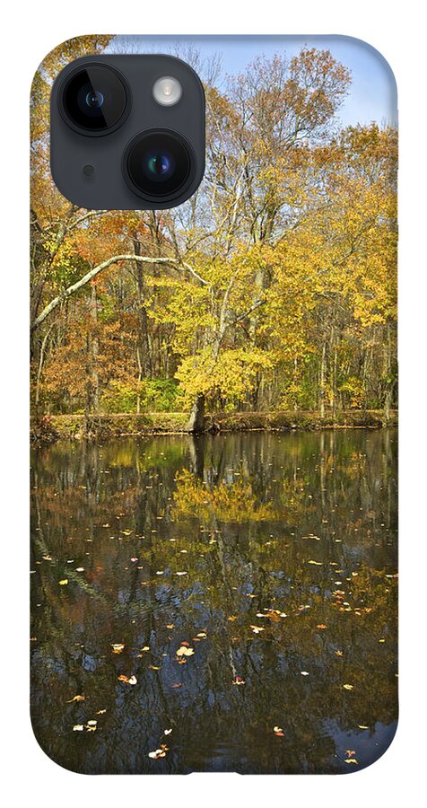 Blackwells Mills iPhone 14 Case featuring the photograph Reflection of Autumn Colors on the Canal by David Letts