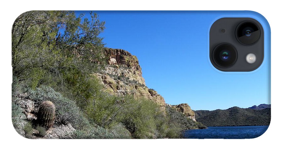 Arizona iPhone 14 Case featuring the photograph Sagouro Lake Arizona #2 by Kim Galluzzo