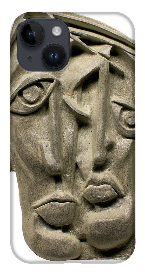 Urban Expression iPhone 14 Case featuring the sculpture 'Together' by Michael Lang