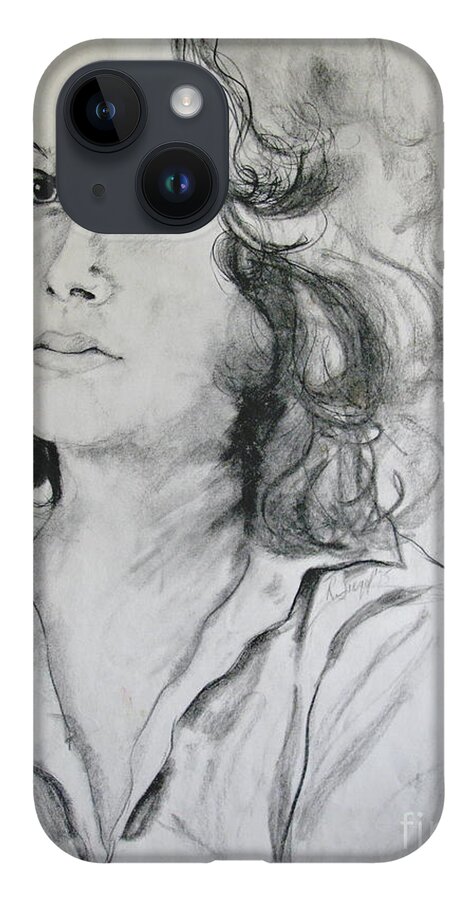 Portrait iPhone Case featuring the drawing A Look Within by Rory Siegel