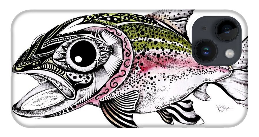 Rainbow Trout iPhone Case featuring the painting Abstract Alaskan Rainbow Trout by J Vincent Scarpace