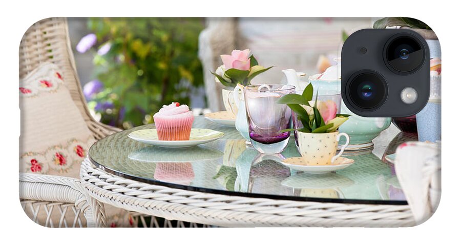 Dining iPhone 14 Case featuring the photograph Afternoon tea and cakes by Simon Bratt