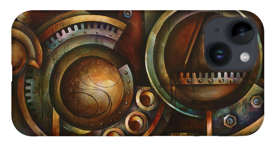 Mechanical iPhone Case featuring the painting 'Assembly Required' by Michael Lang