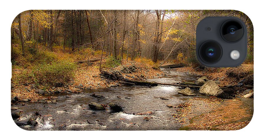Stream iPhone 14 Case featuring the photograph Babbling Brook in Autumn by Cathy Kovarik