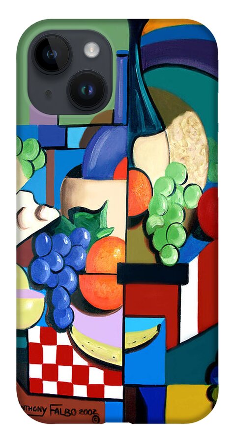 Bottle Of Wine Fruit Of The Vine Framed Prints iPhone Case featuring the painting Bottle Of Wine Fruit Of The Vine by Anthony Falbo