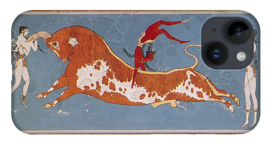 Figurative Art iPhone Case featuring the photograph Bull-leaping Fresco From Minoan Culture by Photo Researchers