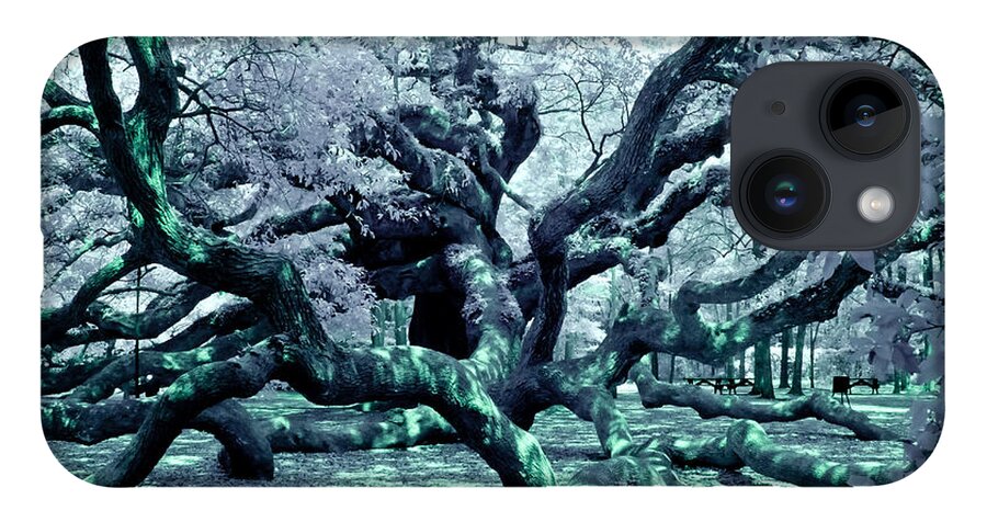 South Carolina iPhone 14 Case featuring the photograph Charleston's Angel Oak Tree IR by Louis Dallara