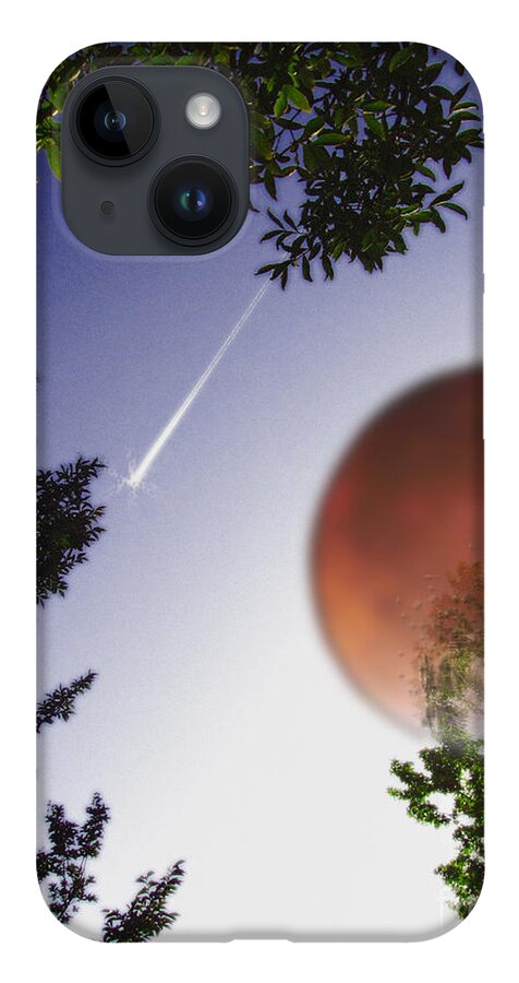 Lunar Eclipse iPhone 14 Case featuring the digital art Claire's Star by Lisa Redfern