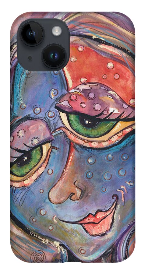 Self Portrait iPhone 14 Case featuring the painting Contentment by Tanielle Childers