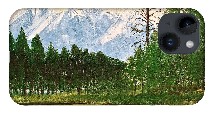 Mountains iPhone 14 Case featuring the painting Duck Pond by Frank SantAgata