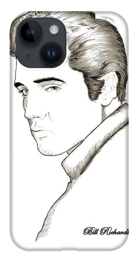Pen iPhone Case featuring the drawing Elvis by Bill Richards