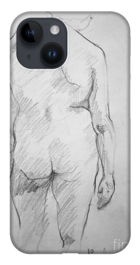 Woman iPhone 14 Case featuring the drawing Figure Study by Rory Siegel