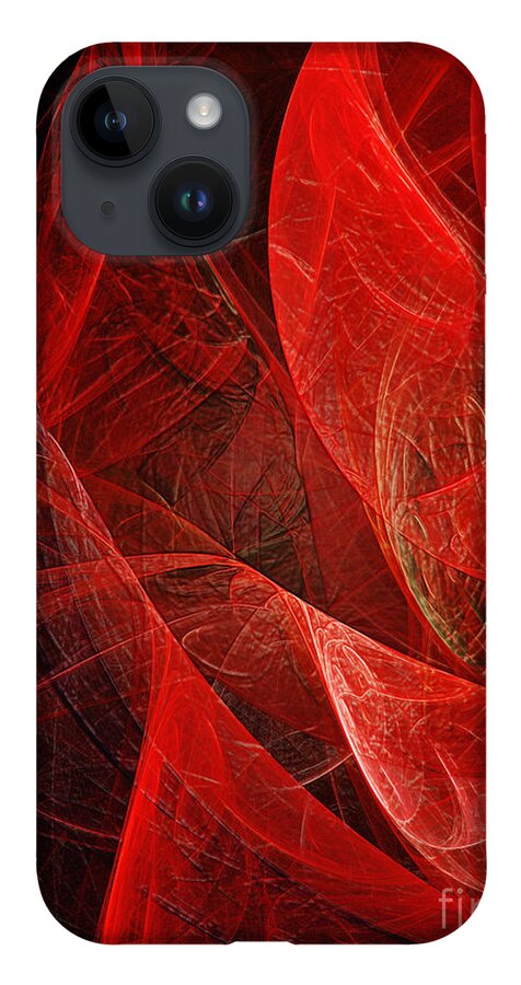 Fractal iPhone 14 Case featuring the Flickering Flaming Fractal by Andee Design