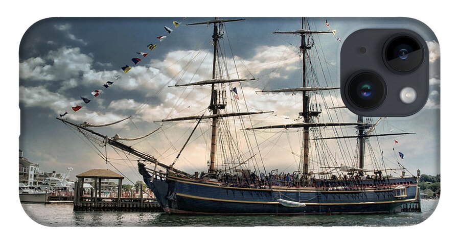 Ship iPhone 14 Case featuring the photograph HMS Bounty Newport by Robin-Lee Vieira