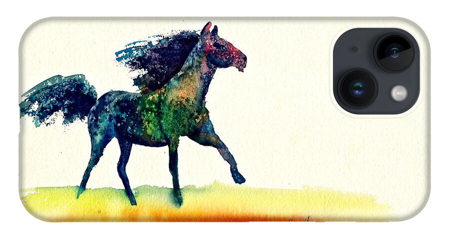 Horse iPhone 14 Case featuring the painting Horse of a Different Color by Frank SantAgata