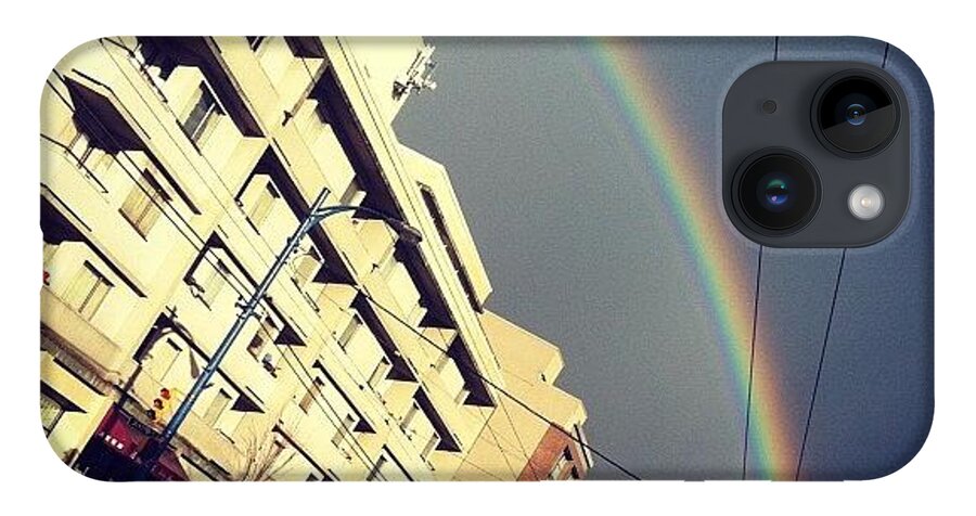 Downtown Vancouver Rainbow Sky Landscape Colors Beautiful Abstract Textures Big Buildings iPhone Case featuring the photograph Instagram Photo by Robin Wilson