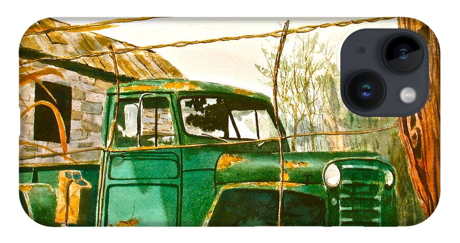 Willys iPhone 14 Case featuring the painting Jeep by Frank SantAgata