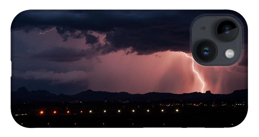 Lightning iPhone 14 Case featuring the photograph Lightning Strike by Eddie Yerkish