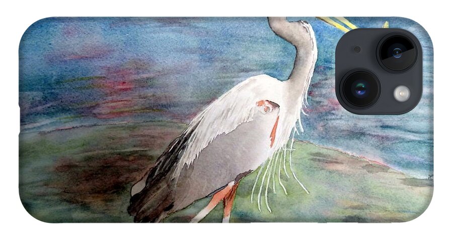 Great iPhone 14 Case featuring the painting Lunchtime Watercolour by Laurel Best