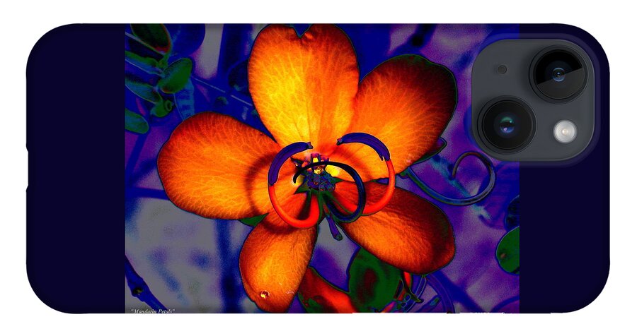 Mandarin iPhone 14 Case featuring the digital art Mandarin Petals by Larry Beat