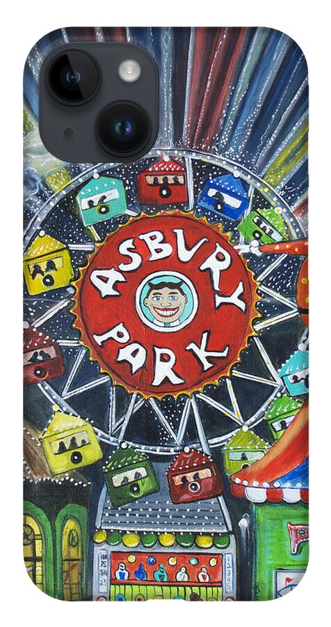 Asbury Park iPhone 14 Case featuring the painting Memories of Asbury Park by Patricia Arroyo