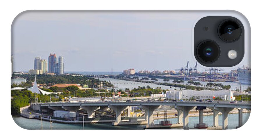 Miami Panorama iPhone Case featuring the photograph Miami port panorama by Dejan Jovanovic