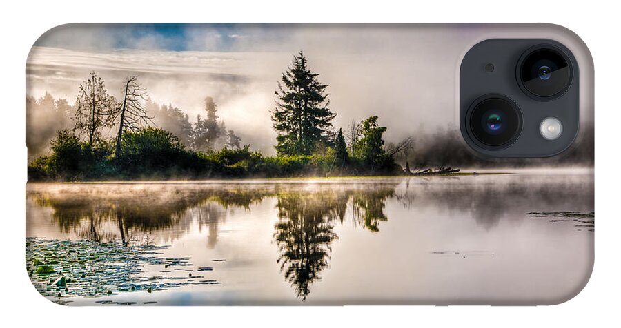 Tf-photography.com iPhone 14 Case featuring the photograph Morning Fog on the Lake by Tommy Farnsworth
