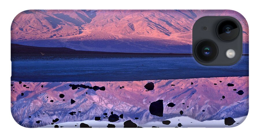 00175897 iPhone 14 Case featuring the photograph Panamint Range Reflected In Standing by Tim Fitzharris