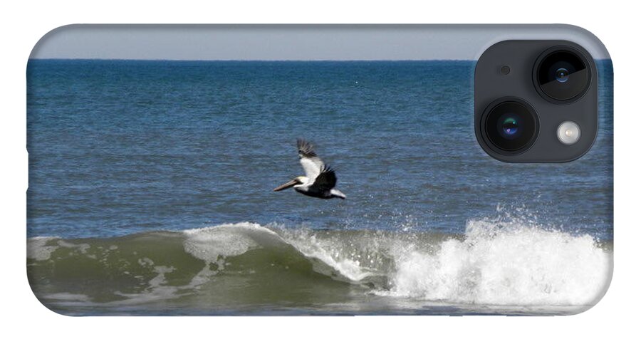 Pelican iPhone 14 Case featuring the photograph Pelican Wave Surfer by Kim Galluzzo