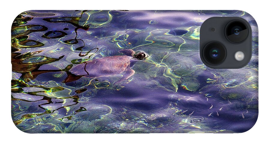 Sea Turtle iPhone 14 Case featuring the photograph playing at Crete by Casper Cammeraat