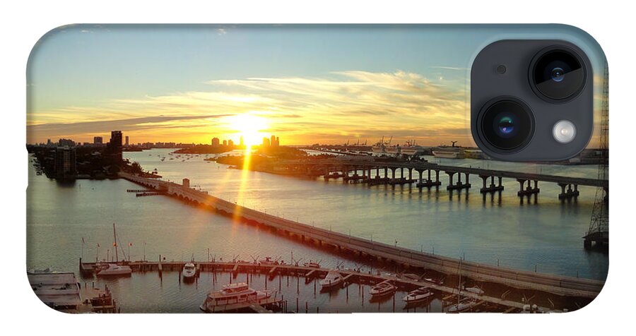  iPhone Case featuring the photograph Port of Miami at sundown by Dejan Jovanovic
