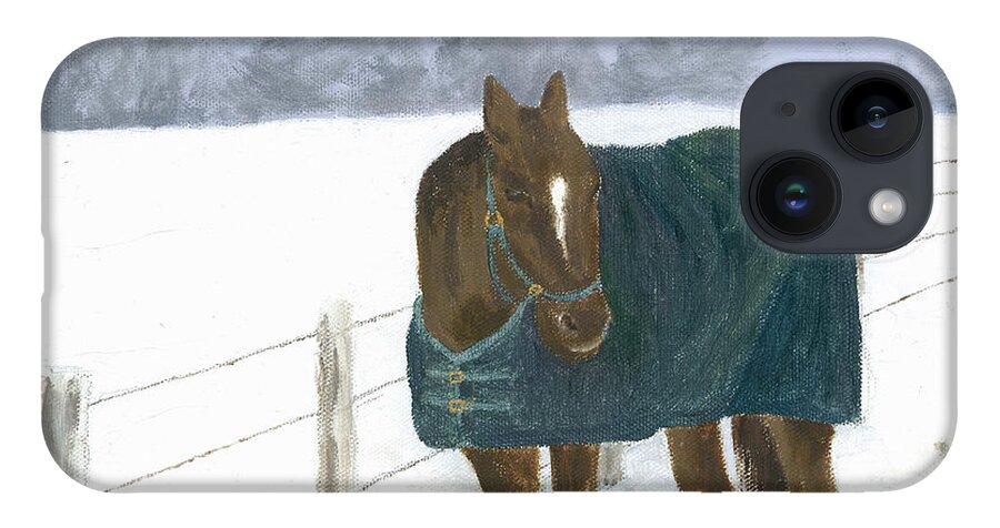 Horse iPhone 14 Case featuring the painting Prince by Laurel Best