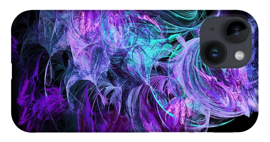 Fine Art iPhone 14 Case featuring the digital art Purple Fusion by Andee Design