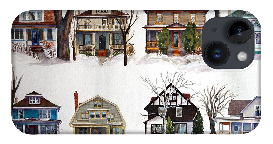 Street Scene iPhone 14 Case featuring the painting Raglan Road - Early Spring by Ruth Kamenev