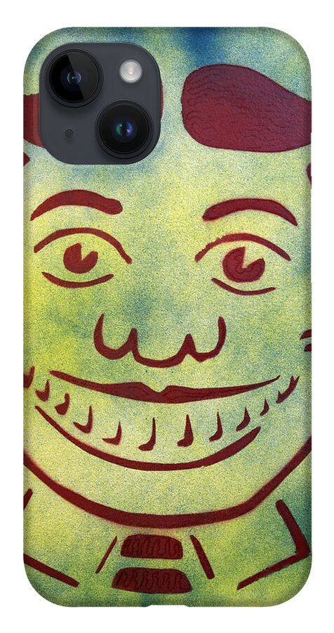 Tillie Of Asbury Park iPhone 14 Case featuring the painting Red on yellow and blue Tillie by Patricia Arroyo