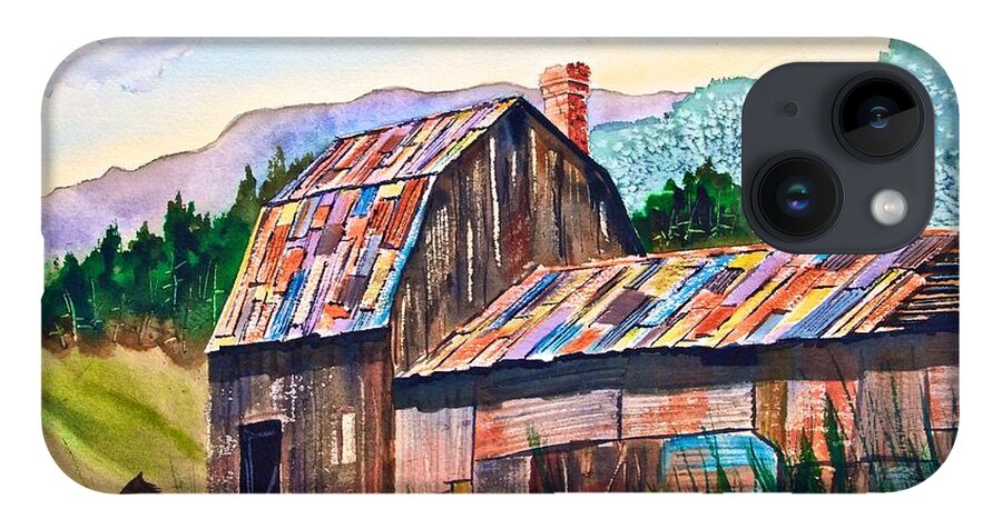 Silverton iPhone 14 Case featuring the painting Silverton Barn by Frank SantAgata
