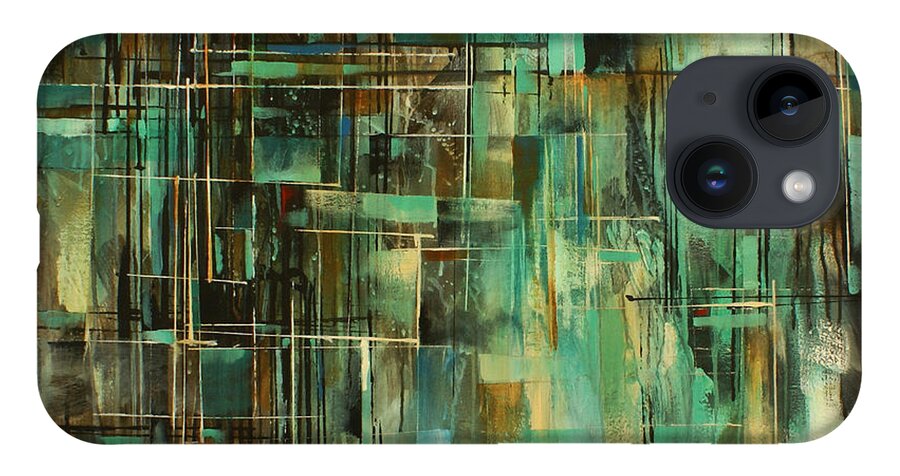 Abstract iPhone 14 Case featuring the painting ' As I see it ' by Michael Lang