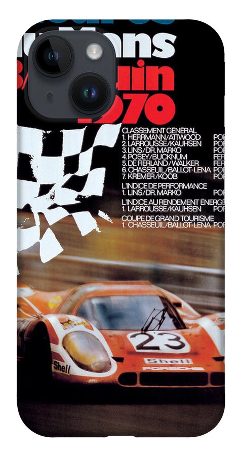 24 Hours Of Le Mans iPhone 14 Case featuring the digital art 1970 24hr Le Mans by Georgia Clare