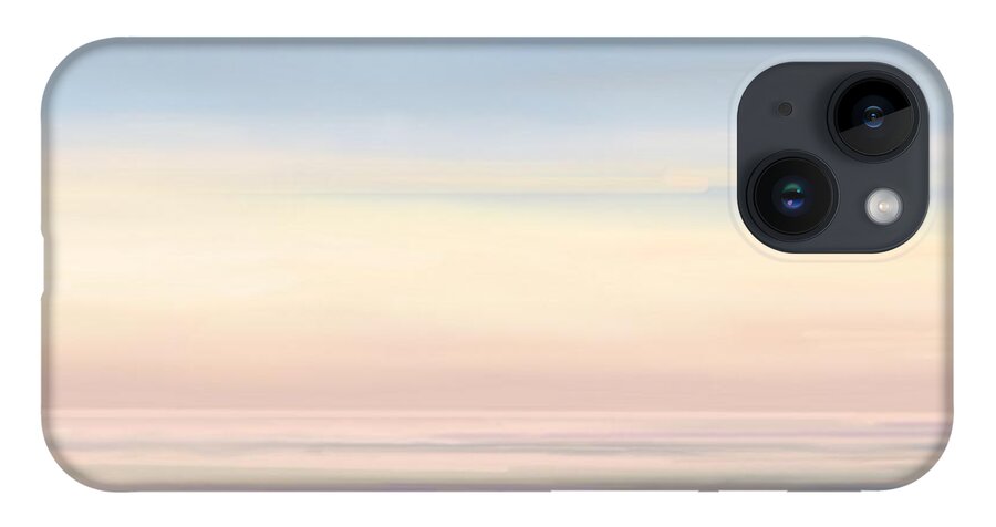Abstract iPhone 14 Case featuring the painting Abstract Long Pink Sunset by Stephen Jorgensen