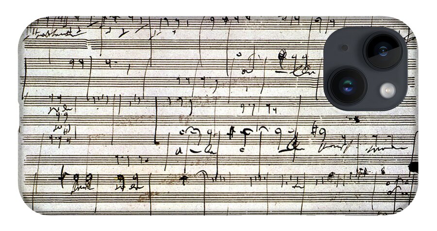 18th Century iPhone 14 Case featuring the drawing Beethoven Manuscript by Ludwig van Beethoven