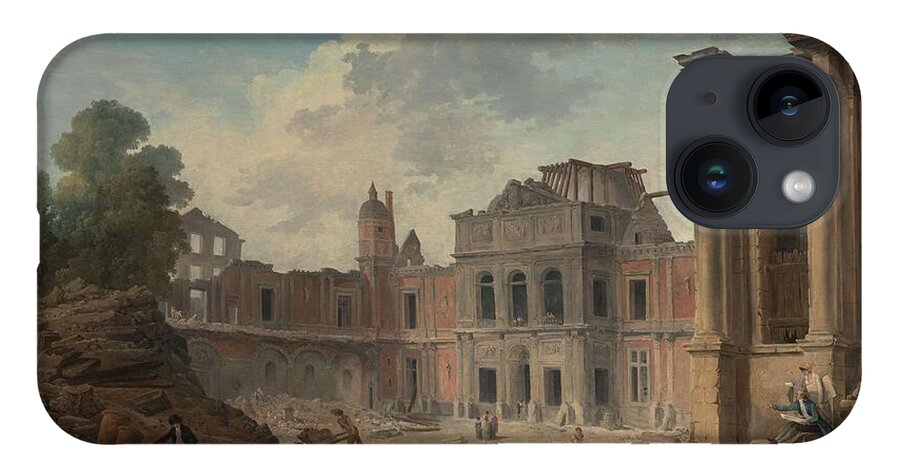 Hubert Robert iPhone Case featuring the painting Demolition of the Chateau of Meudon by Hubert Robert