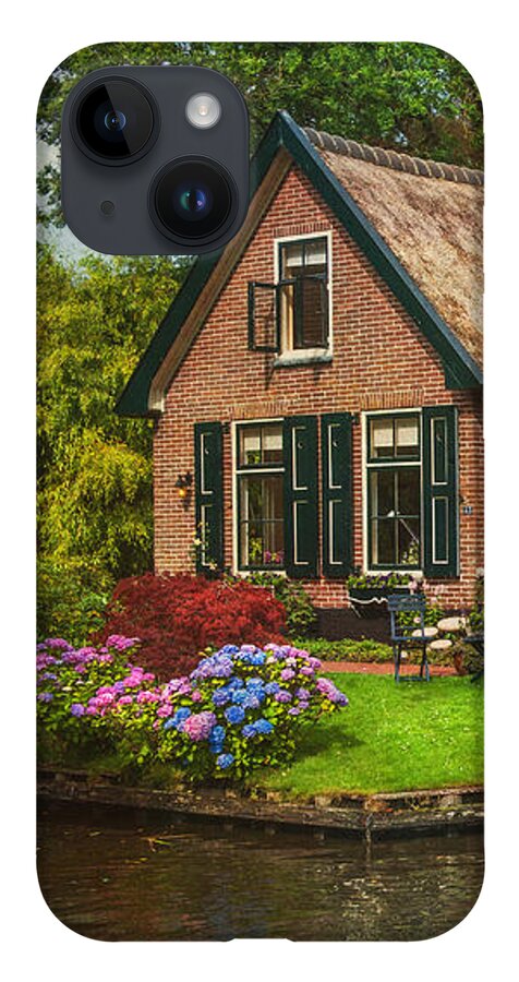 Netherlands iPhone 14 Case featuring the photograph Fairytale House. Giethoorn. Venice of the North by Jenny Rainbow