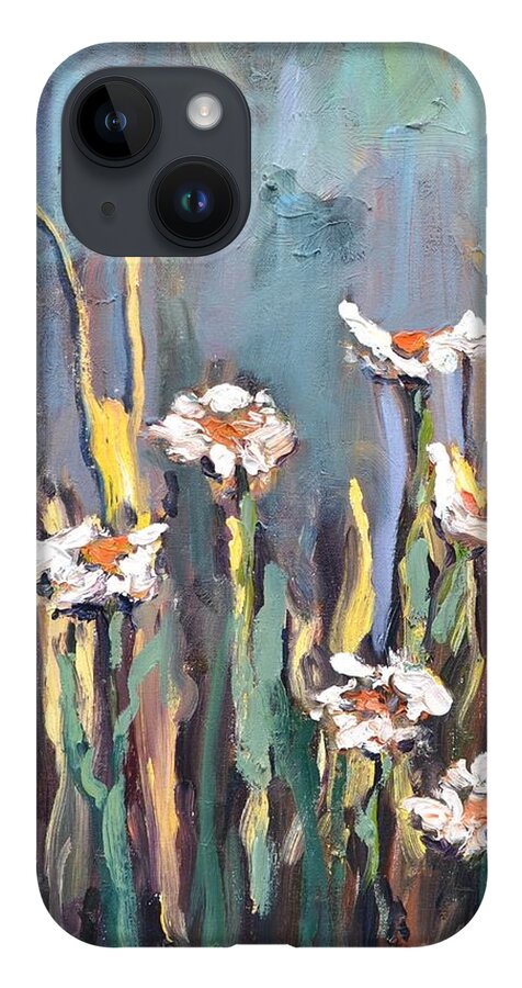 Floral iPhone Case featuring the painting Impasto Daisies by Donna Tuten